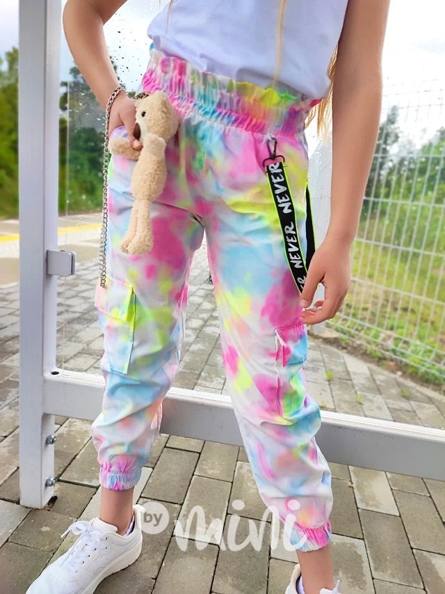 Rainbow ombre kalhoty s laclem