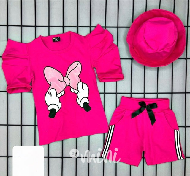 3-dílný malinový set s kloboučkem