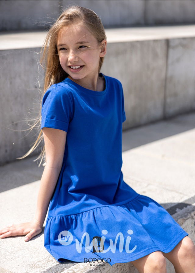 Letní šaty Mini me royal blue