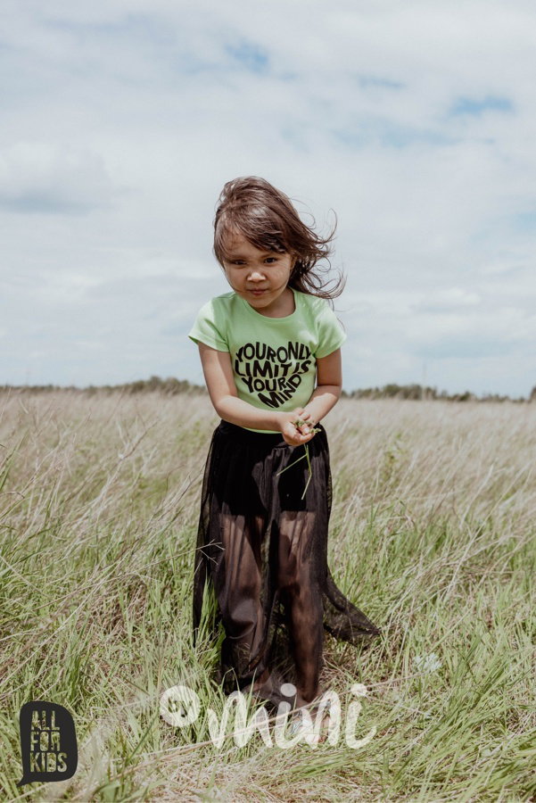 Žebrovaná crop blůzka HEART pistácie