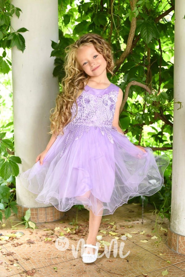 Společenské tylové šaty Fiona lila