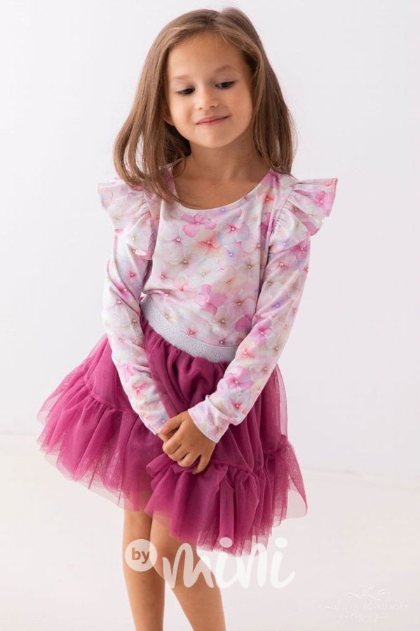 Plum maxi tutu tyl sukně Lily Grey