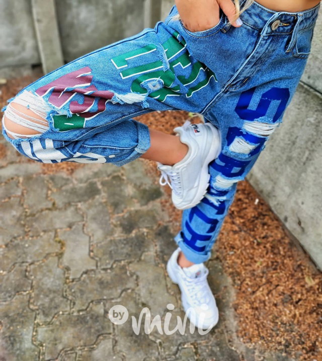 Exclusiv fashion painted jeans