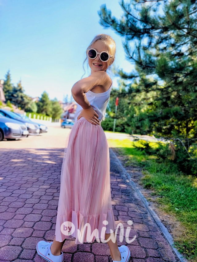 Plisovaná midi sukně růžová