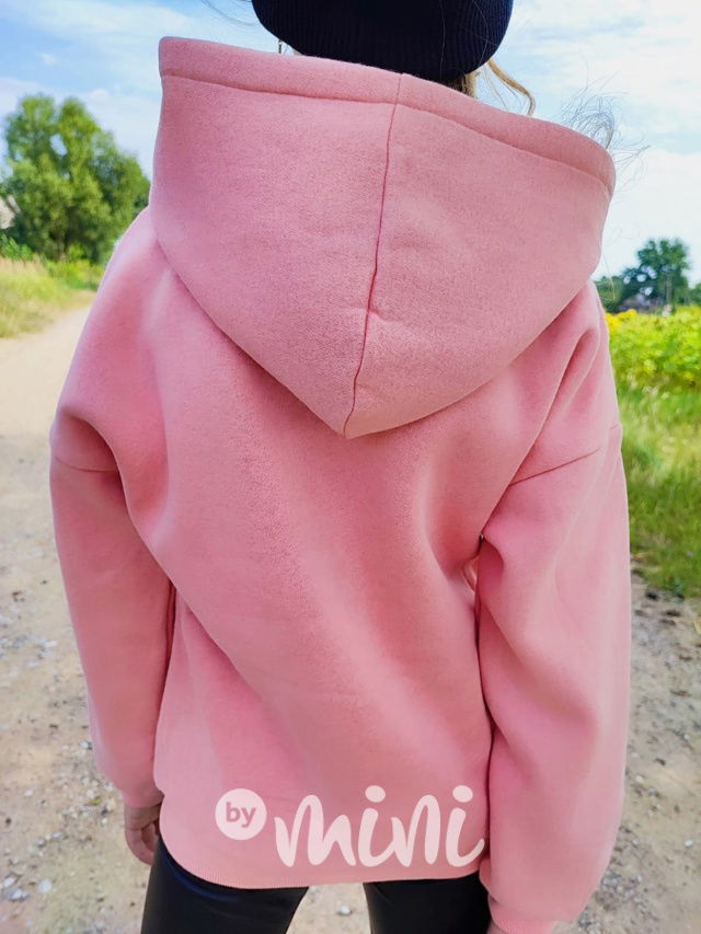 Flísová mikina s kapsičkou pudr