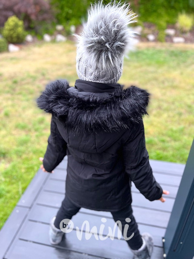 Zimní parka s kožíškem černá
