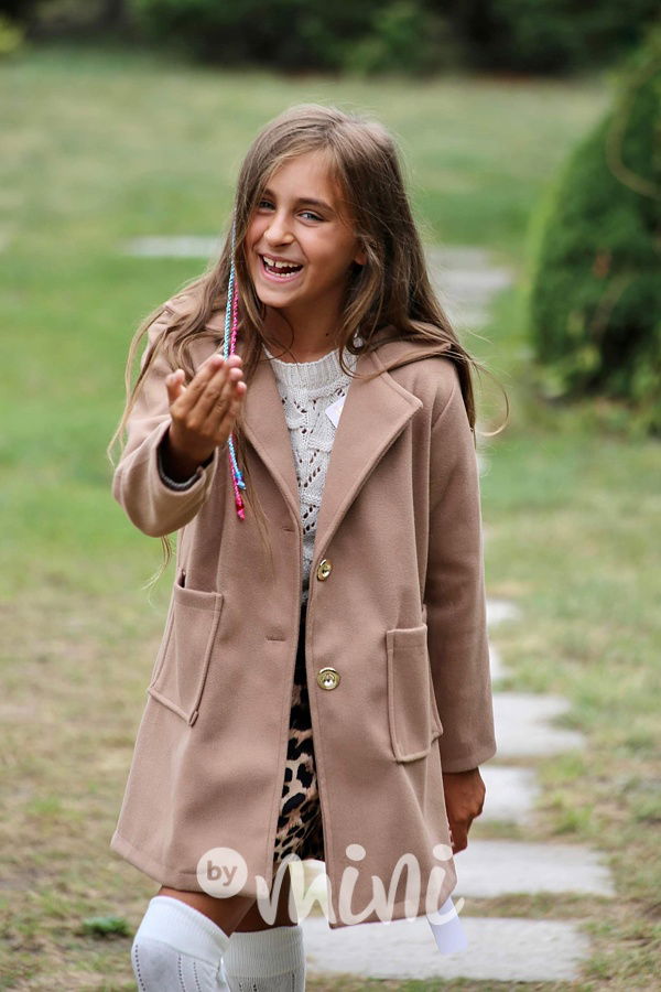 Flaušový sporty kabát beige