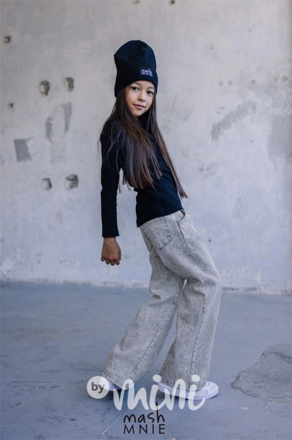 Mash Mnie ice black jeans zvonáče