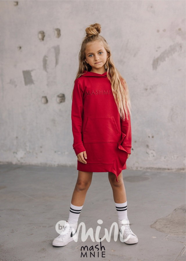 Mash Mnie hoodie frill tunika red