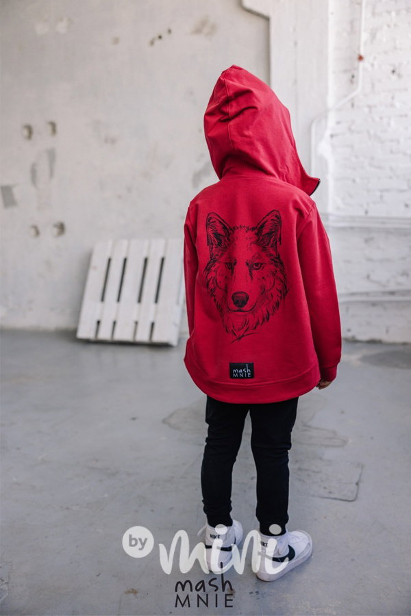 Mash Mnie WOLF dlouhá mikina red