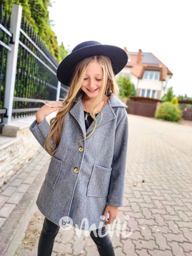 Flaušový sporty kabát grey