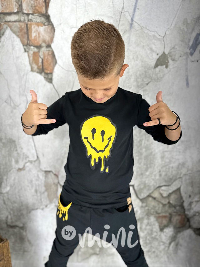 Yellow smiley černé triko