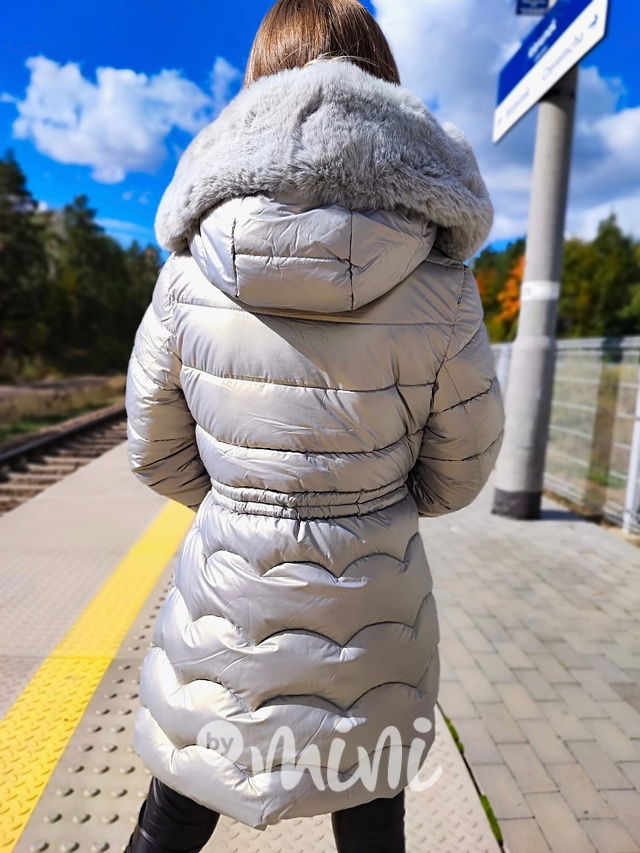 Zimní prošívaný kabát silver