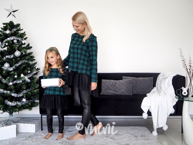 Smaragd karo tunika s tylem