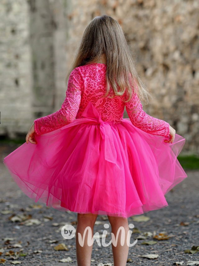 Dětská růžové šaty s tylovou sukní Barbie pink