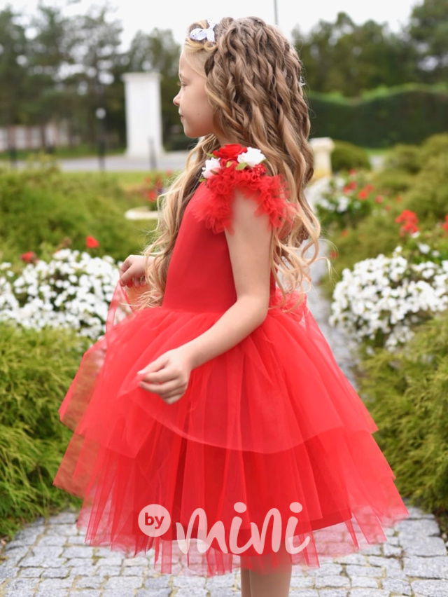 Luxusní šaty Roses červené