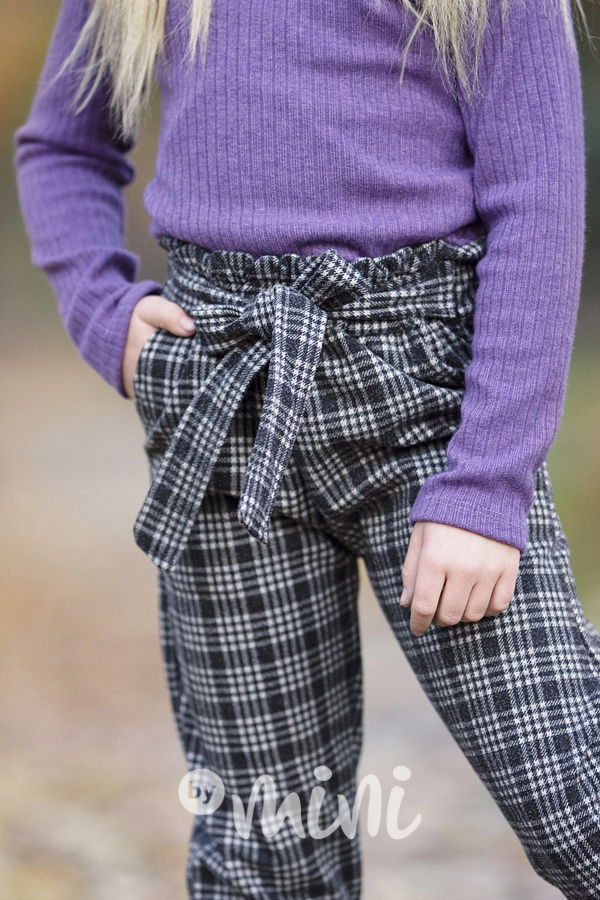 Teplé karo kalhoty se zavazováním