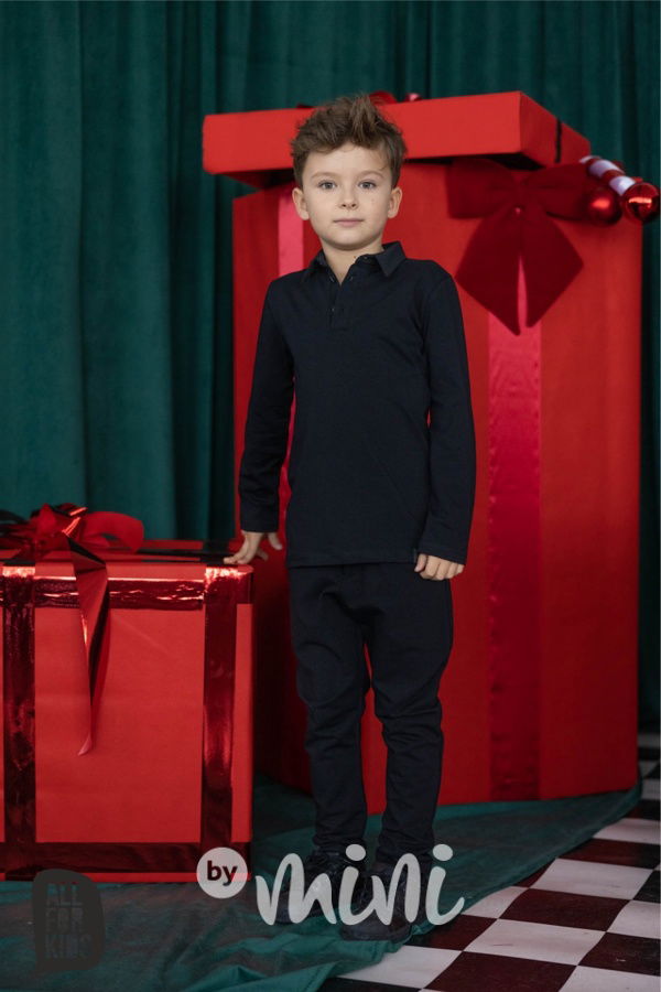 AFK polo triko s knoflíčky černé