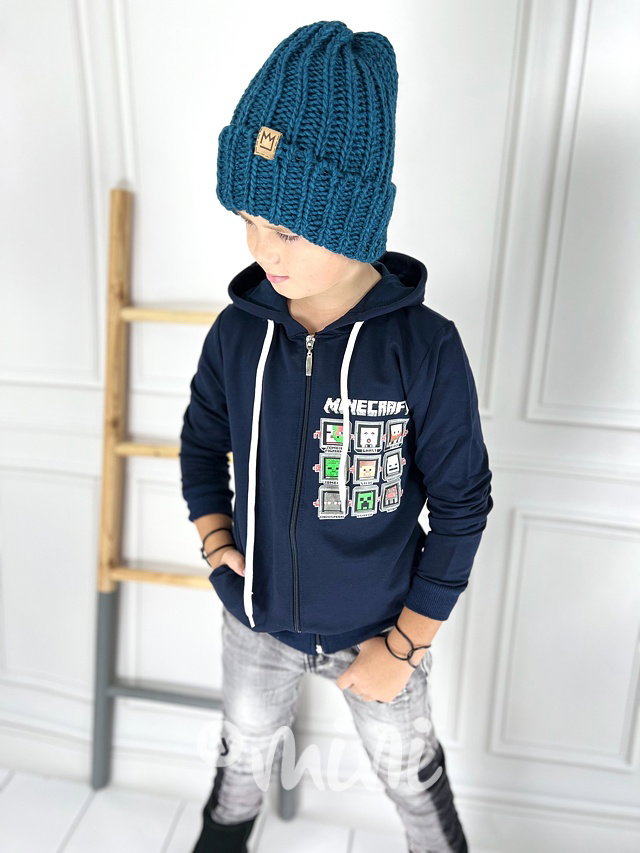 Minecraft mikina tmavě modrá