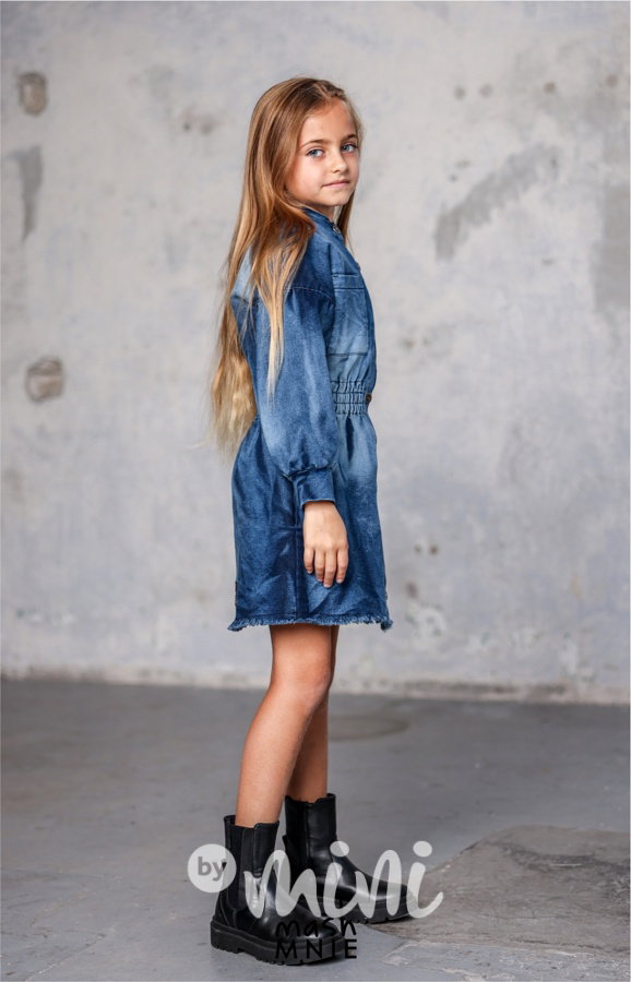 Mash Mnie soft denim šaty blue