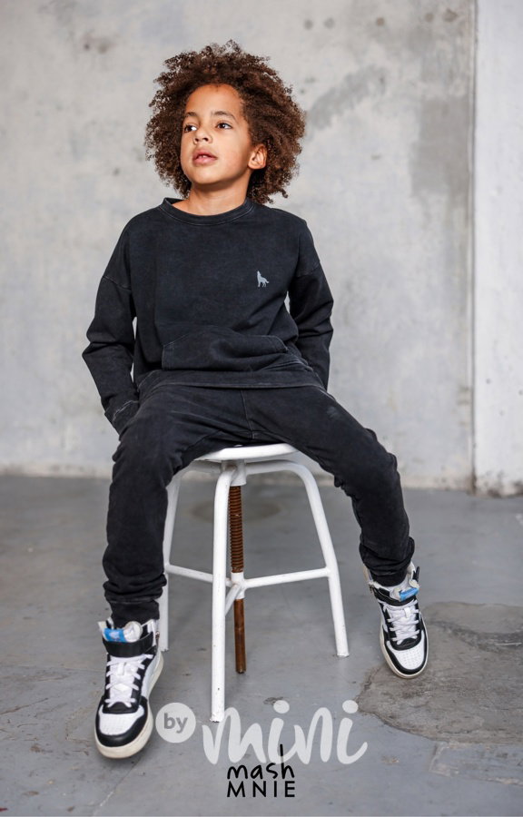 Mash Mnie vintage denim black mikina WOLF