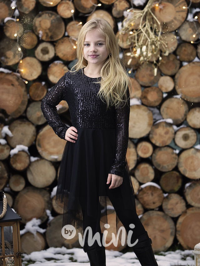 Slavnostní tylové šaty s flitry černé