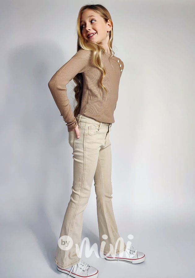 Beige jeans zvonáče