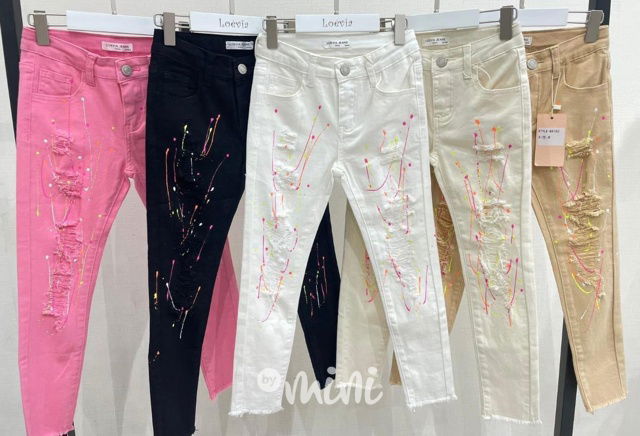 Splash ripped džíny černé