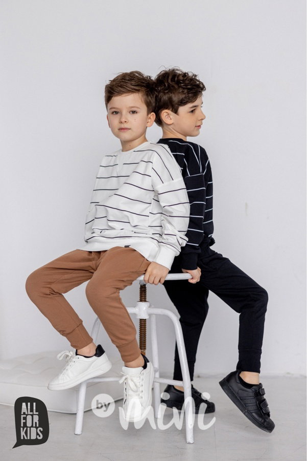 AFK pruhovaná mikina off white