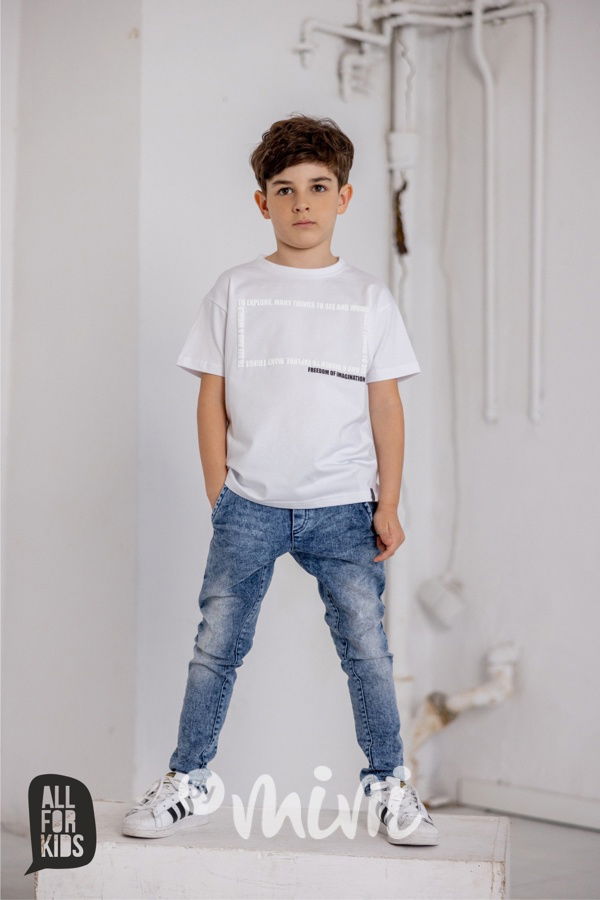 AFK triko s potiskem bílé FREEDOM