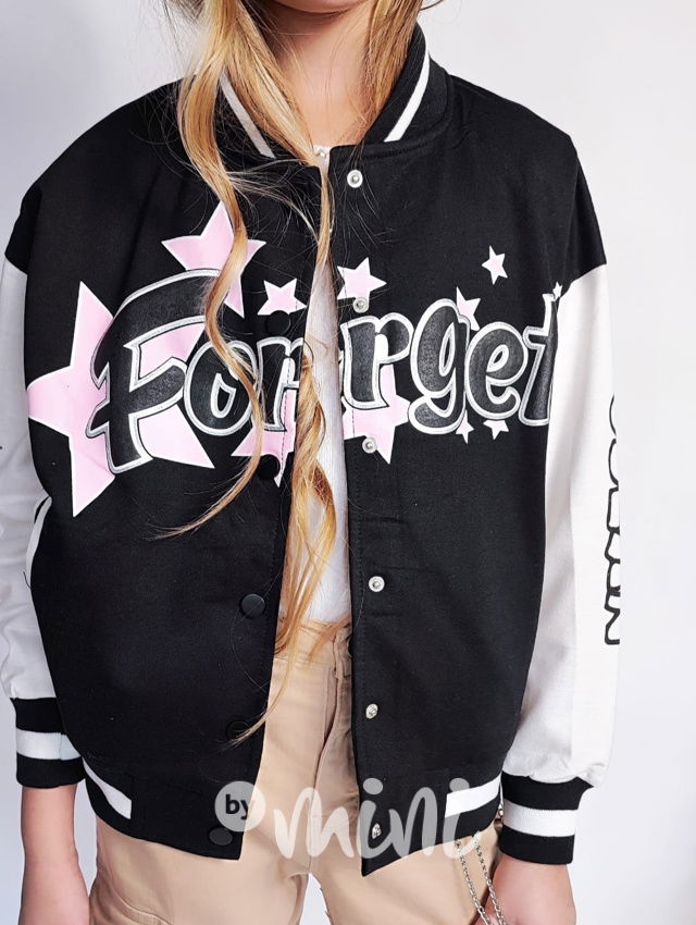 FORGET baseball bomber mikina black