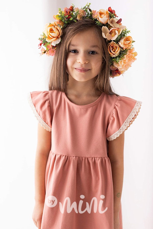 Lily Grey romantic boho šaty s krajkou peach