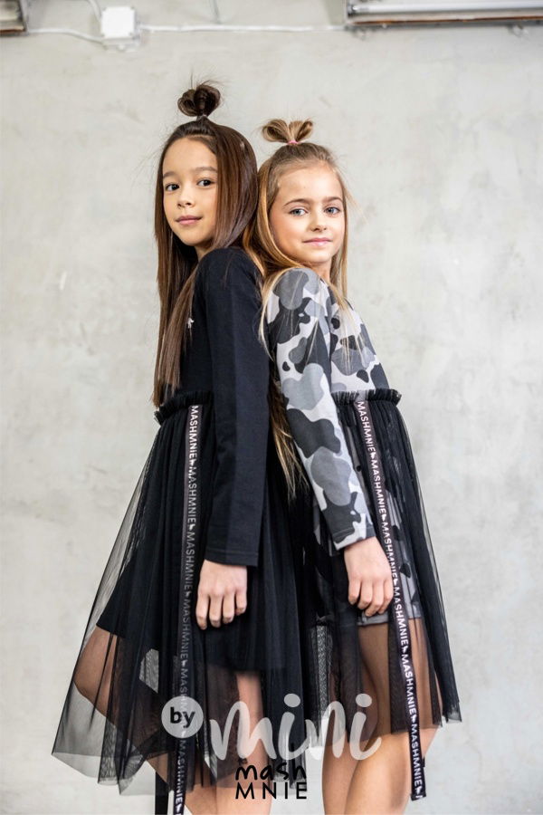 Mash Mnie midi šaty s tylem army