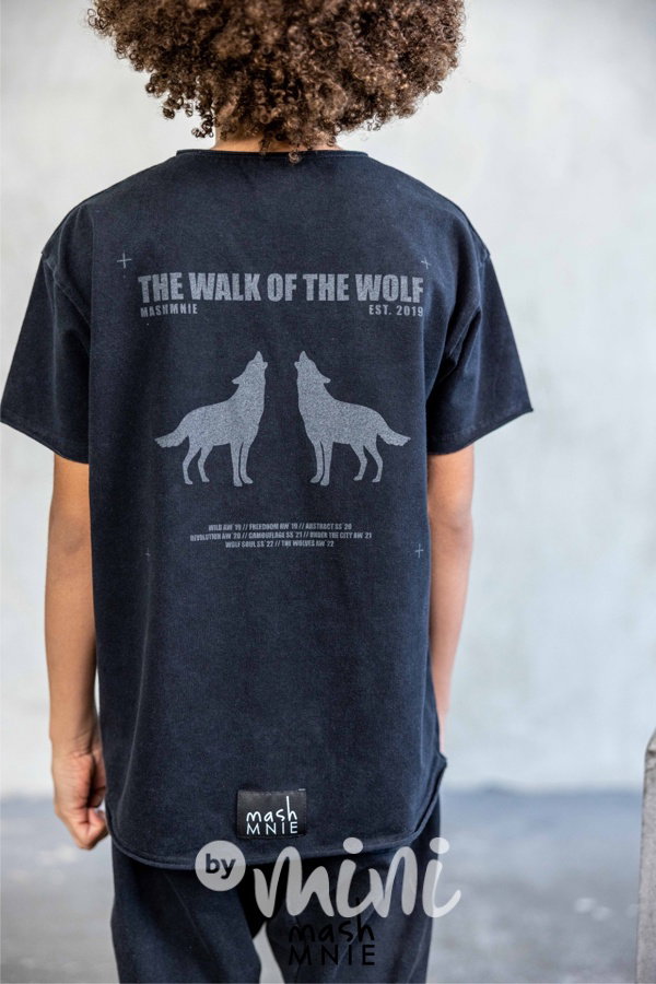 Mash Mnie vintage černé triko WOLF