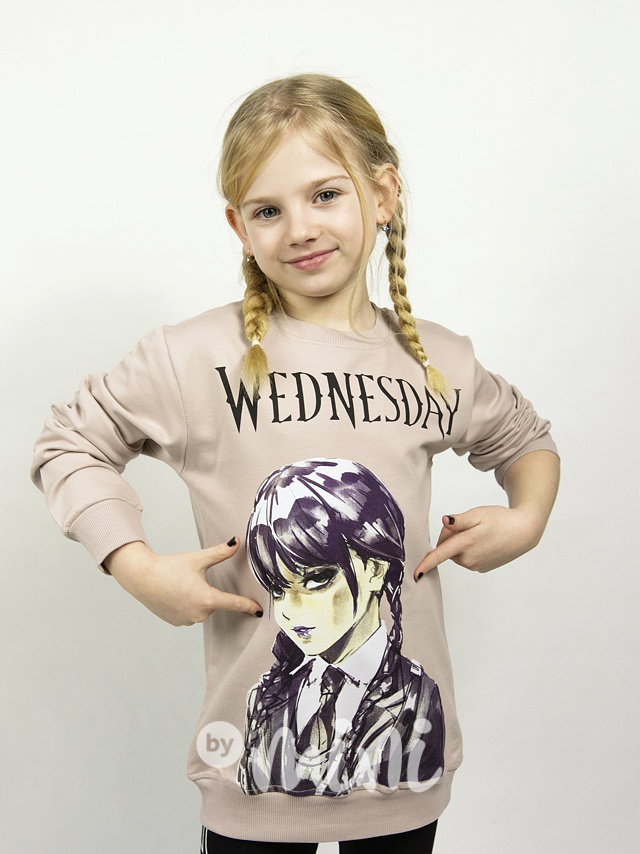 Wednesday art mikinová tunika béžová