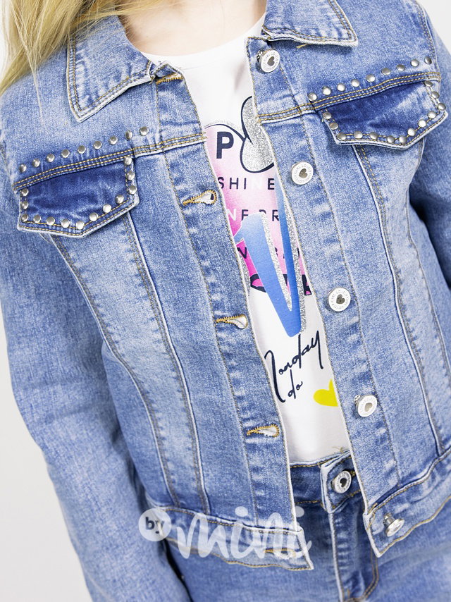 3-dílný jeans komplet LOVE white