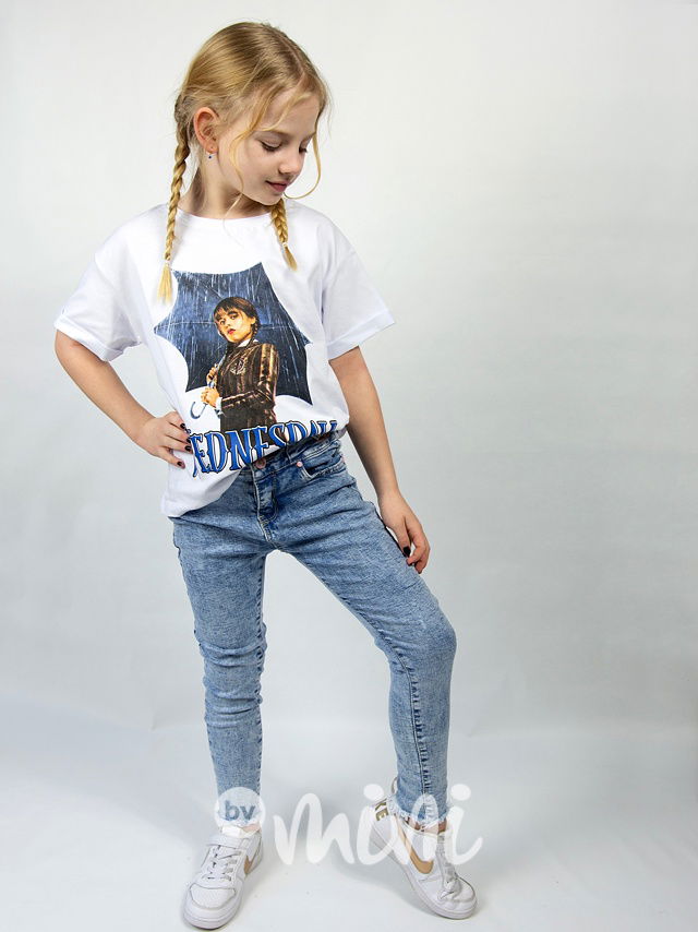 Triko WEDNESDAY umbrella bílé