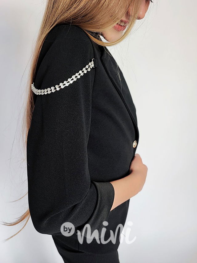 Fashion černé sako se zdobením