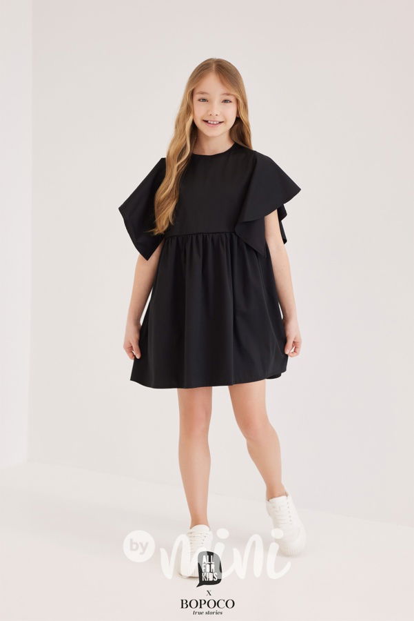 Frill šaty Mini me černé