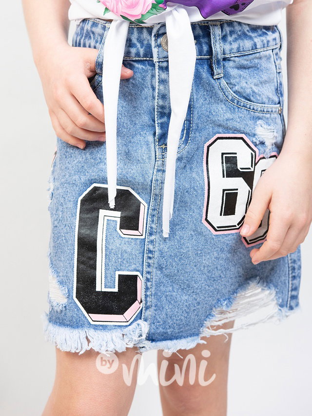 Sporty denim sukně
