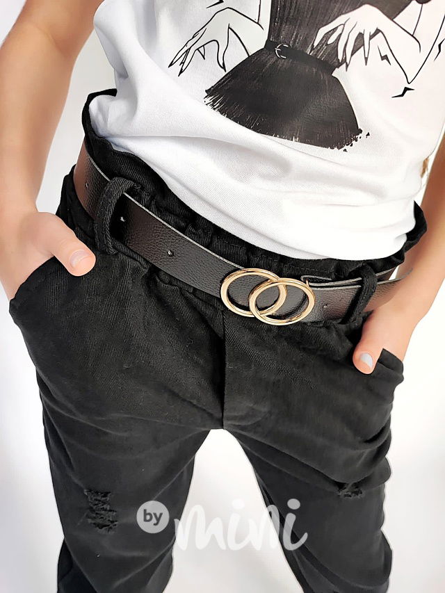 Jeans kalhoty s páskem