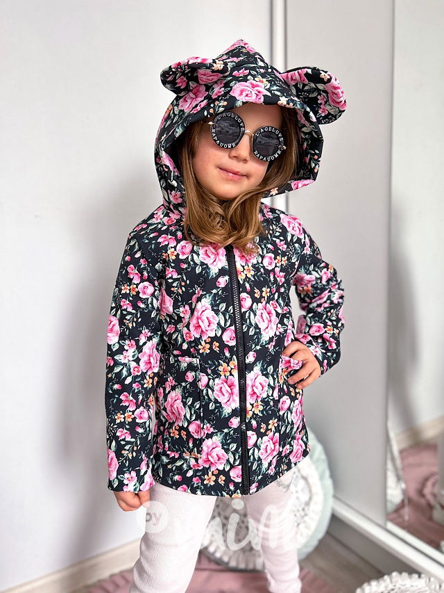 Květovaná softshell delší bunda