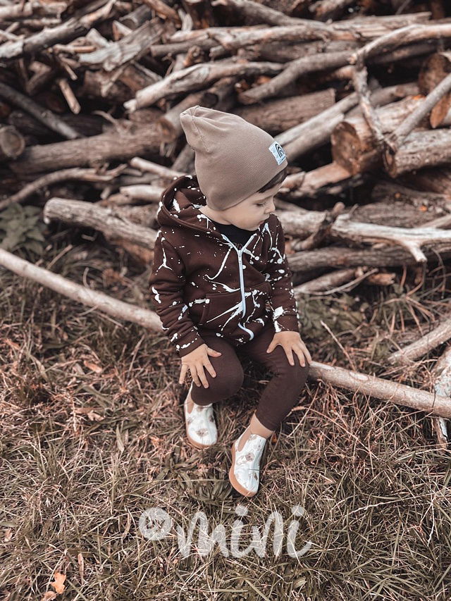 Dino splash mikina hnědá