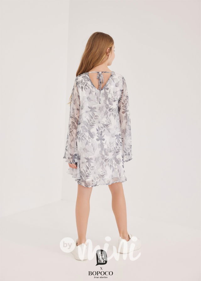 Květované Mini me grey šaty