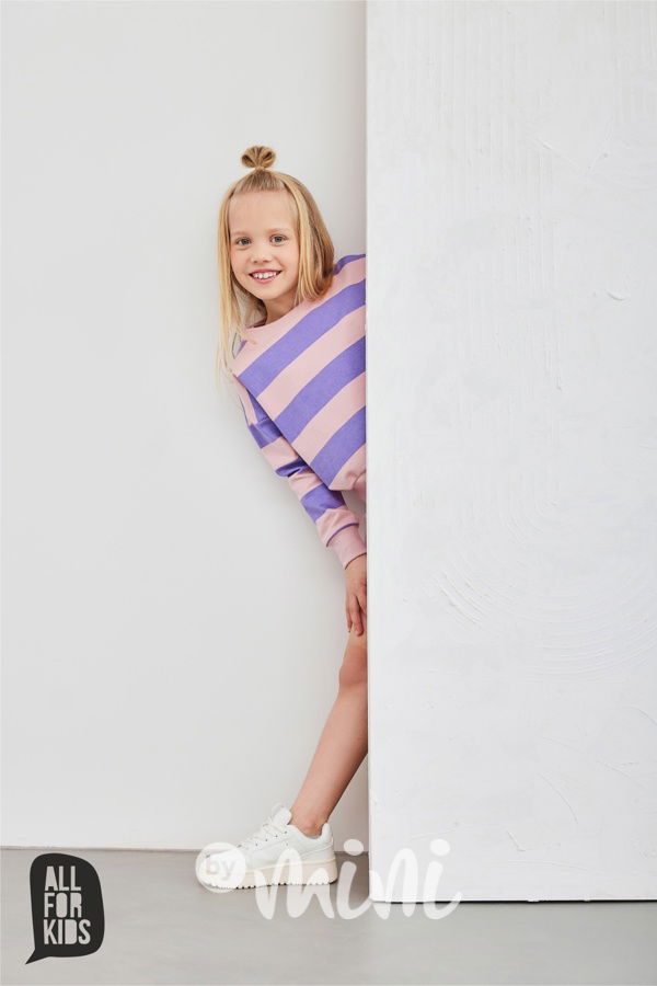 AFK pruhovaná mikina pink/lila