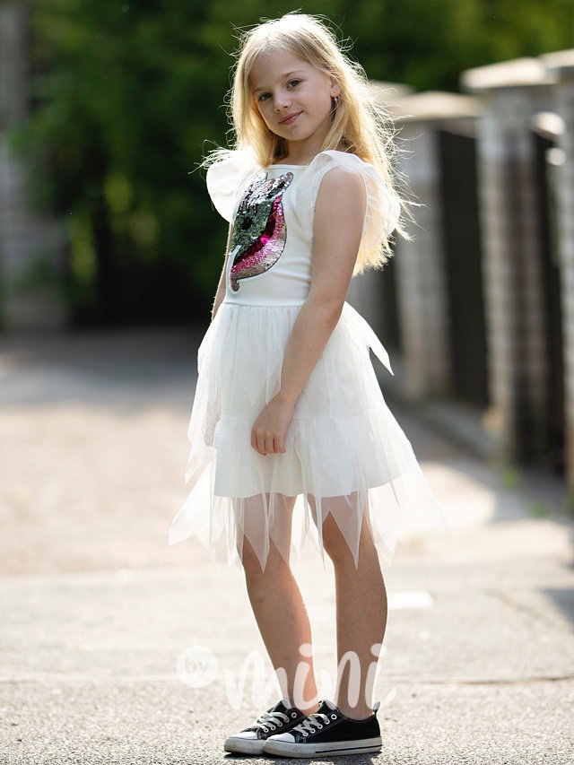 Unicorn tylové šaty white