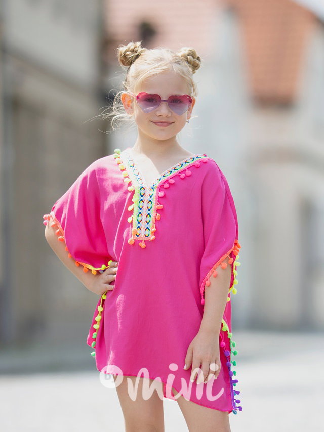Pareo tunika s mini pomponky