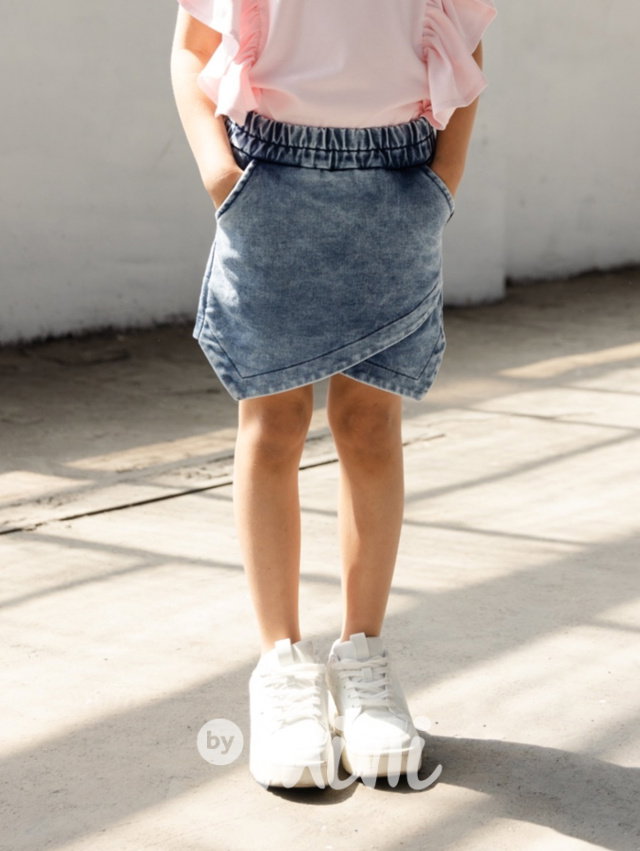AFK soft denim sukňokraťasy blue
