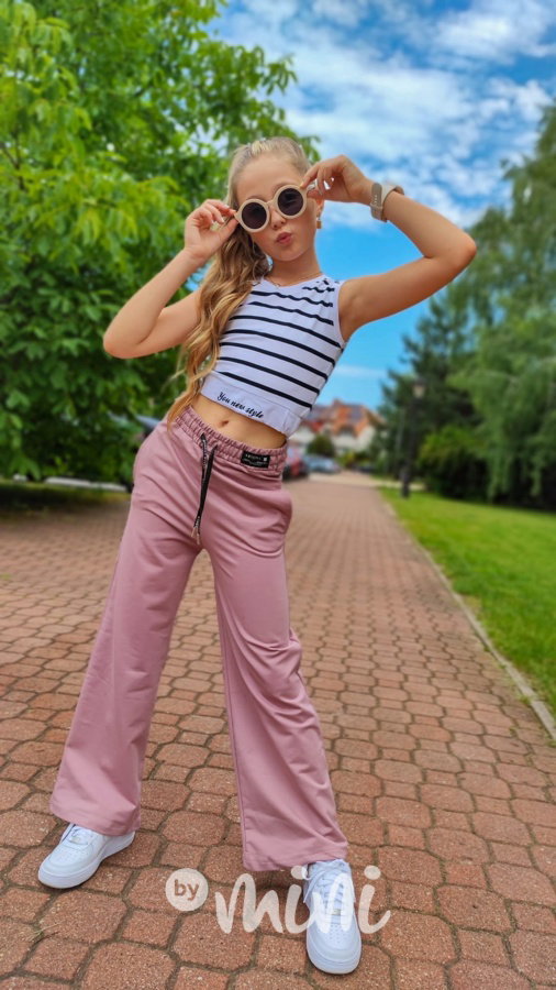 Fashion volné kalhoty růžové