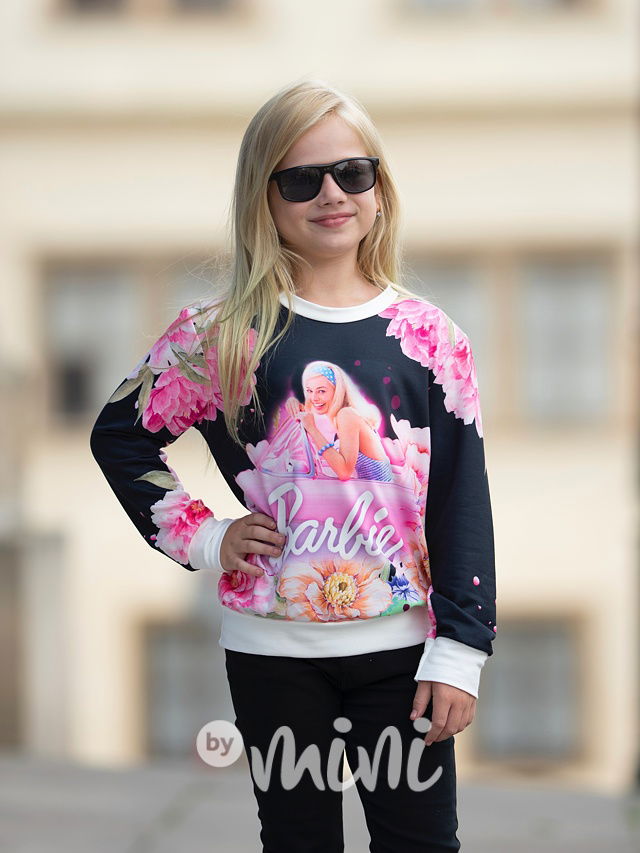 Mikina s nápisem Barbie černá dětská